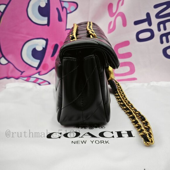 tabby Coach shoulder bag 26 with quilting black - Picture 3 of 16